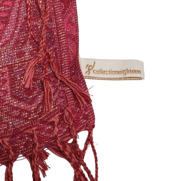 Collection Eighteen Pink Paisley Patterned Scarf With Women Fashion Accessory - Picture 3 of 6